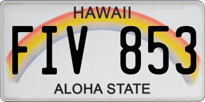 HI license plate FIV853
