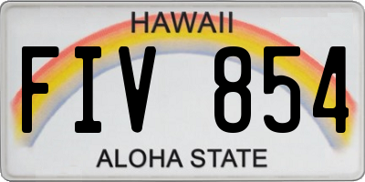 HI license plate FIV854