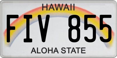 HI license plate FIV855