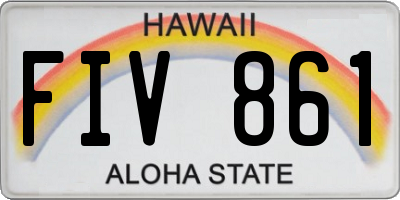 HI license plate FIV861