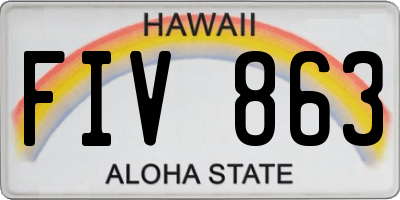 HI license plate FIV863