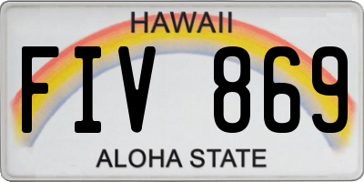 HI license plate FIV869