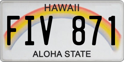 HI license plate FIV871