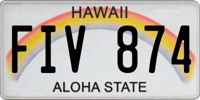 HI license plate FIV874