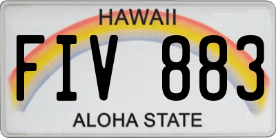 HI license plate FIV883
