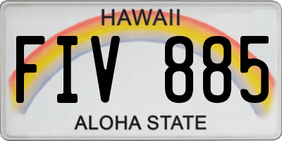 HI license plate FIV885