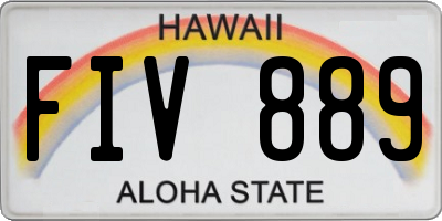 HI license plate FIV889