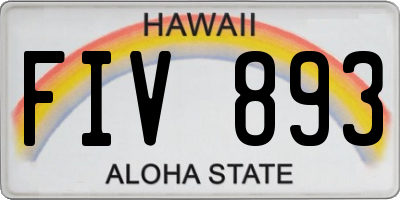 HI license plate FIV893