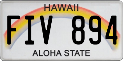 HI license plate FIV894