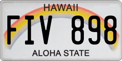 HI license plate FIV898