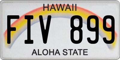HI license plate FIV899