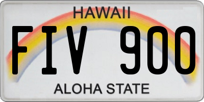 HI license plate FIV900