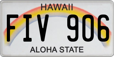 HI license plate FIV906