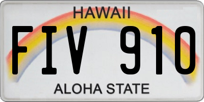 HI license plate FIV910