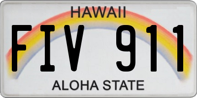 HI license plate FIV911