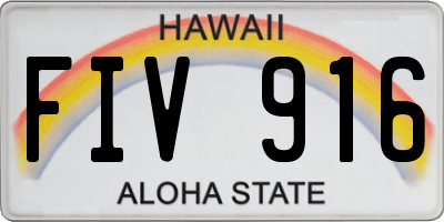 HI license plate FIV916