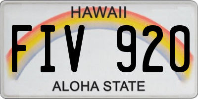 HI license plate FIV920