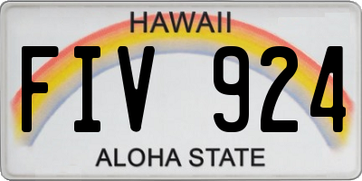 HI license plate FIV924