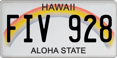 HI license plate FIV928