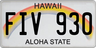 HI license plate FIV930