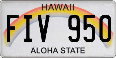 HI license plate FIV950