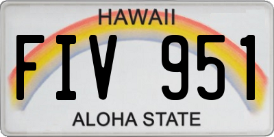 HI license plate FIV951