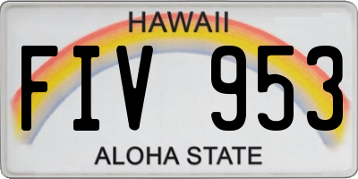 HI license plate FIV953