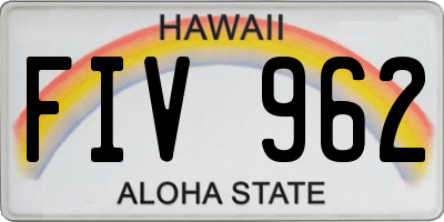 HI license plate FIV962