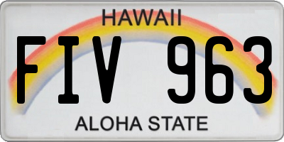 HI license plate FIV963
