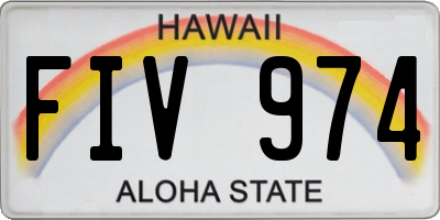 HI license plate FIV974