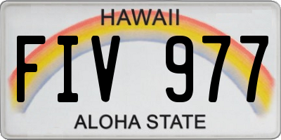 HI license plate FIV977