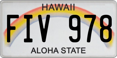 HI license plate FIV978