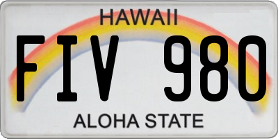 HI license plate FIV980