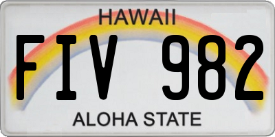 HI license plate FIV982
