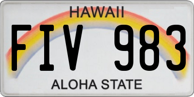 HI license plate FIV983