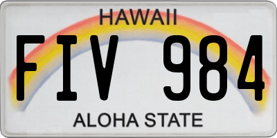 HI license plate FIV984