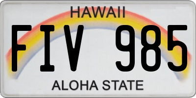 HI license plate FIV985