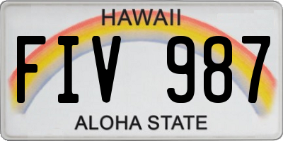 HI license plate FIV987