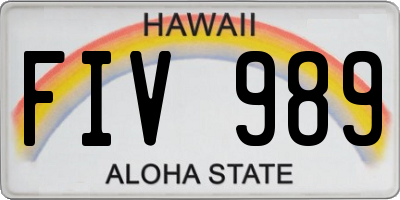 HI license plate FIV989
