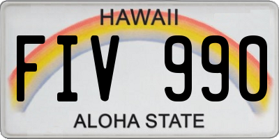 HI license plate FIV990