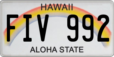 HI license plate FIV992