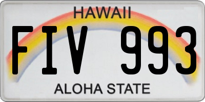 HI license plate FIV993