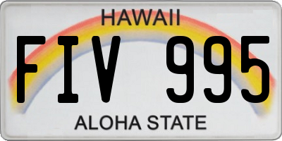 HI license plate FIV995