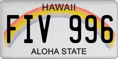 HI license plate FIV996
