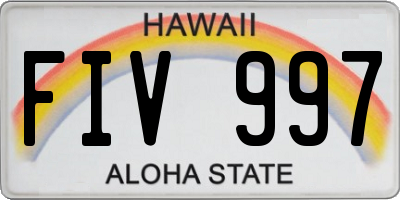HI license plate FIV997
