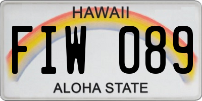HI license plate FIW089