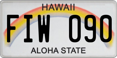 HI license plate FIW090