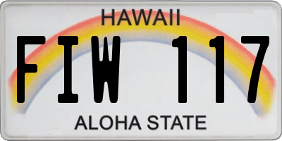 HI license plate FIW117