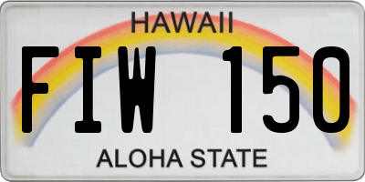 HI license plate FIW150