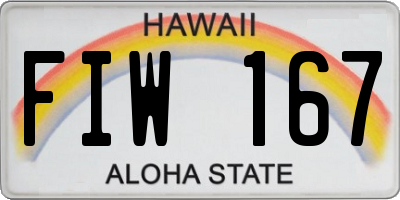 HI license plate FIW167